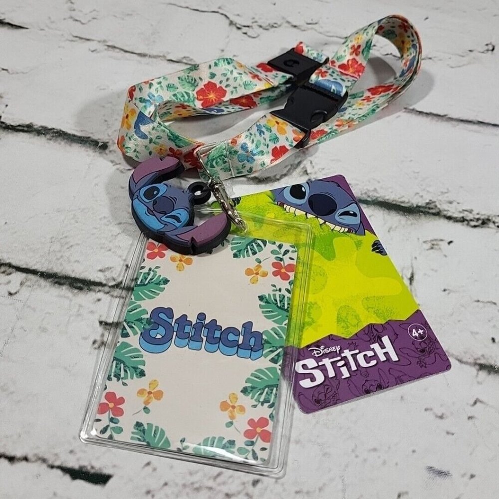 Concept One Disney ID Lanyard With ID Sleeve - Stitch New